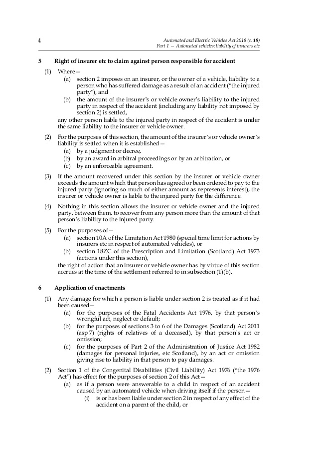 INDEX AUTOMATED AND ELECTRIC VEHICLES ACT 2018 A Z