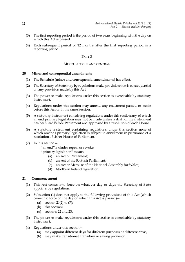 INDEX AUTOMATED AND ELECTRIC VEHICLES ACT 2018 A Z