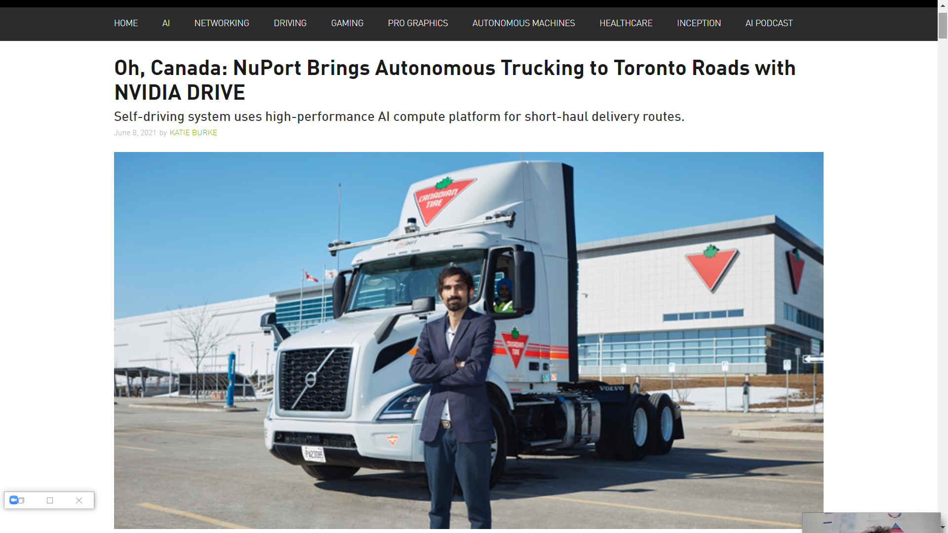 NuPort Robotics, autonomous trucking Toronto, Canada